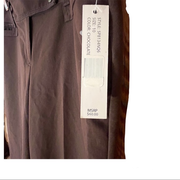 NWT Women’s Larry Levine Brown Stretch Career Dress Pants, Sz 10 - Picture 6 of 11